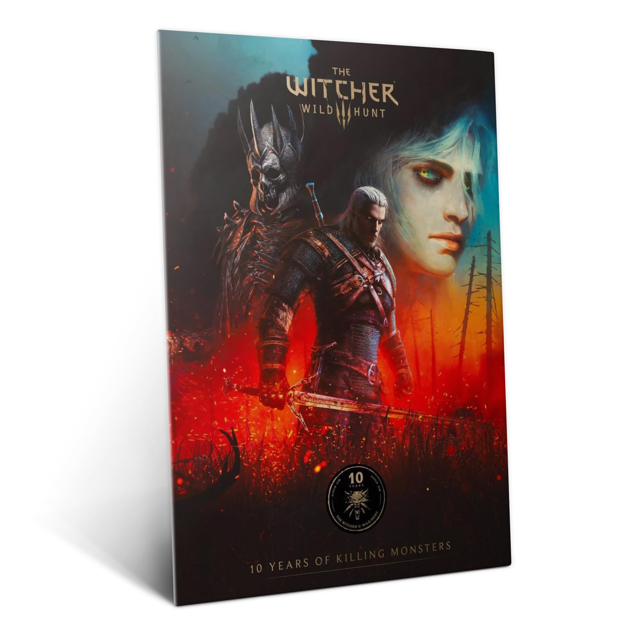 Displate Metallposter The Witcher 3 - Wild Hunt Characters 10th Anniversary Plakat - Spielzimmer Zimmer Deko - Wandbilder Bilder Schlafzimmer - Geschenk - Wanddeko Metall Poster 48 cm x 67.5 cm