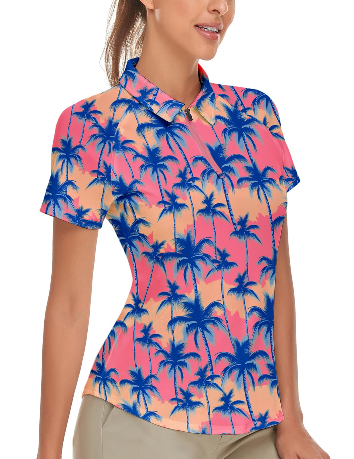 Soneven Women's Short Sleeve Golf Shirt Moisture Wicking Athletic Golf Polo Shirts Tennis Shirts Dry Fit