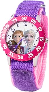 Frozen Watch for Girls with Elsa and Anna - Kids Watch 3-5 Years - Frozen Watches Elsa and Anna for Kids - Toddler Girls Toys - Pink Bezel & Nylon Strap - Toddler 3-5
