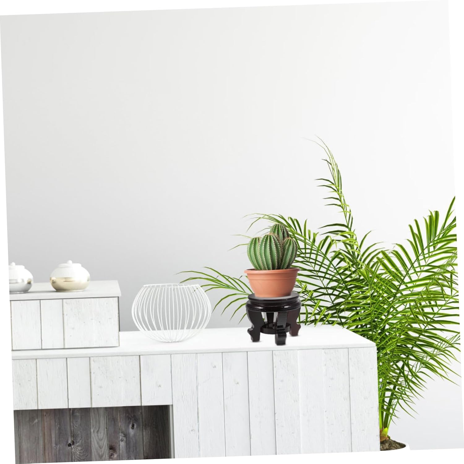 BESPORTBLE 2pcs Rustic Wooden Plant Stand Pedestal Display Stool for Flowerpots Use Sturdy and Lightweight Garden Plant Holder Capacity