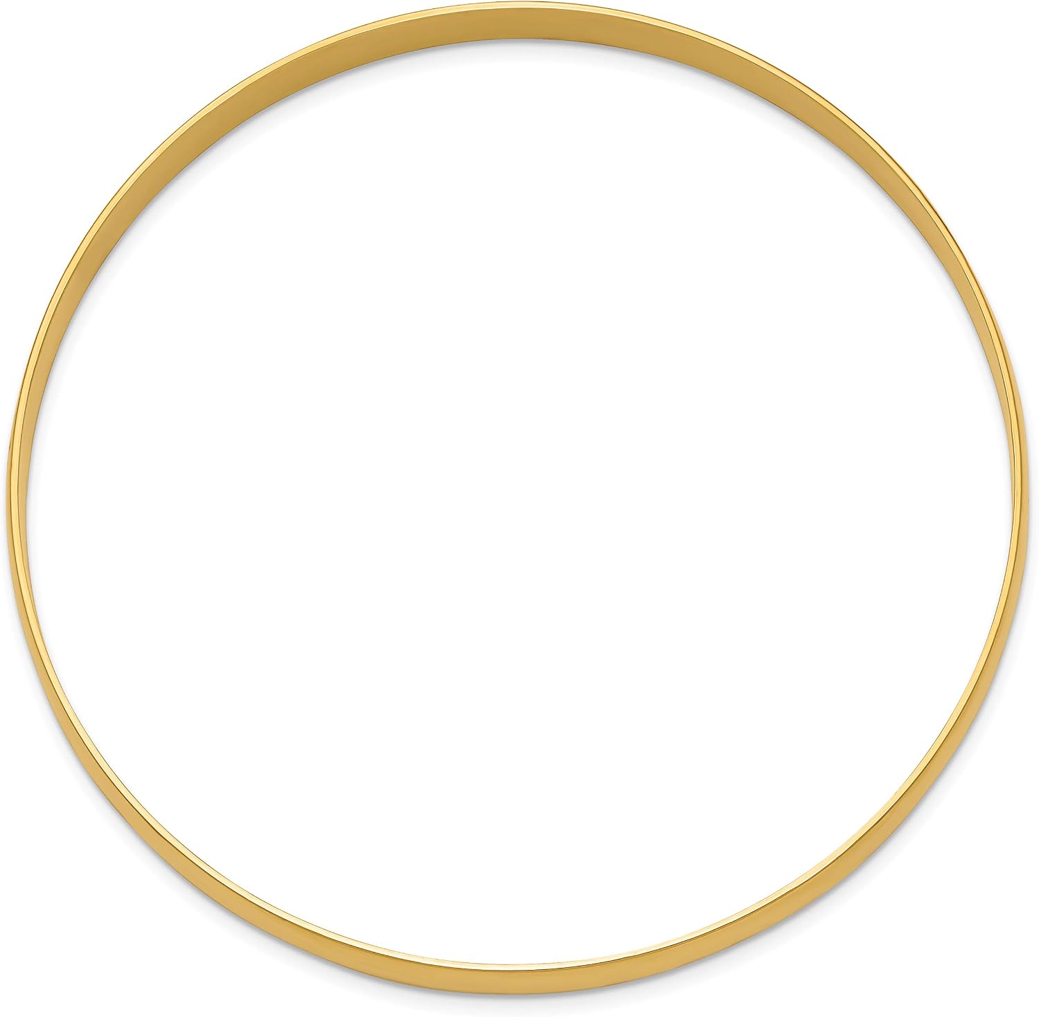 IceCarats 14K Solid Yellow Gold Half Round Slip On Bangle Bracelet 7.75 inch Polished, Engravable For Her