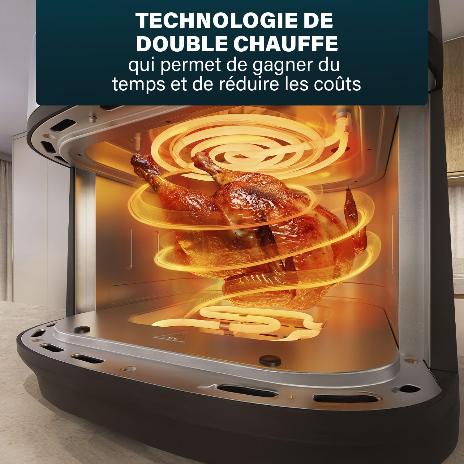Princess Dual Heat Airfryer 8L XXL, Friteuse à air chaud avec Double élément Chauffant pour une Cuisson plus Rapide et des Résultats Croustillants, 15-en-1, sans BPA ni PFAS, 2000 W, 182280