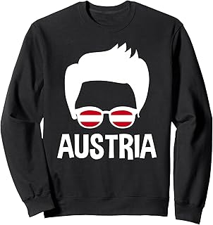 Austria Boy Austrian Flag Sunglasses Austrian Men Silhouette Sweatshirt