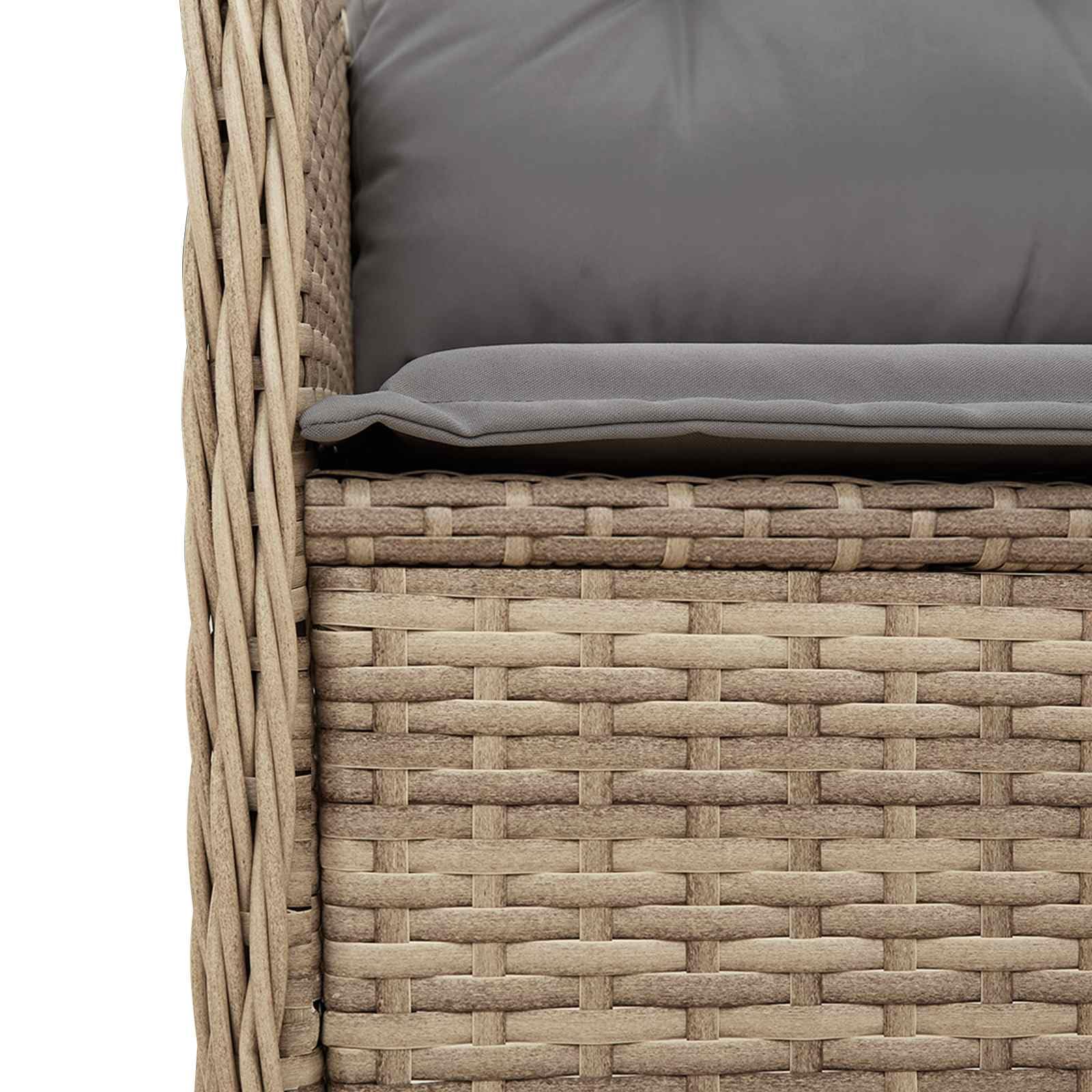 Hothingwell Ławka ogrodowa Beżowy Polyrattan Reclinable