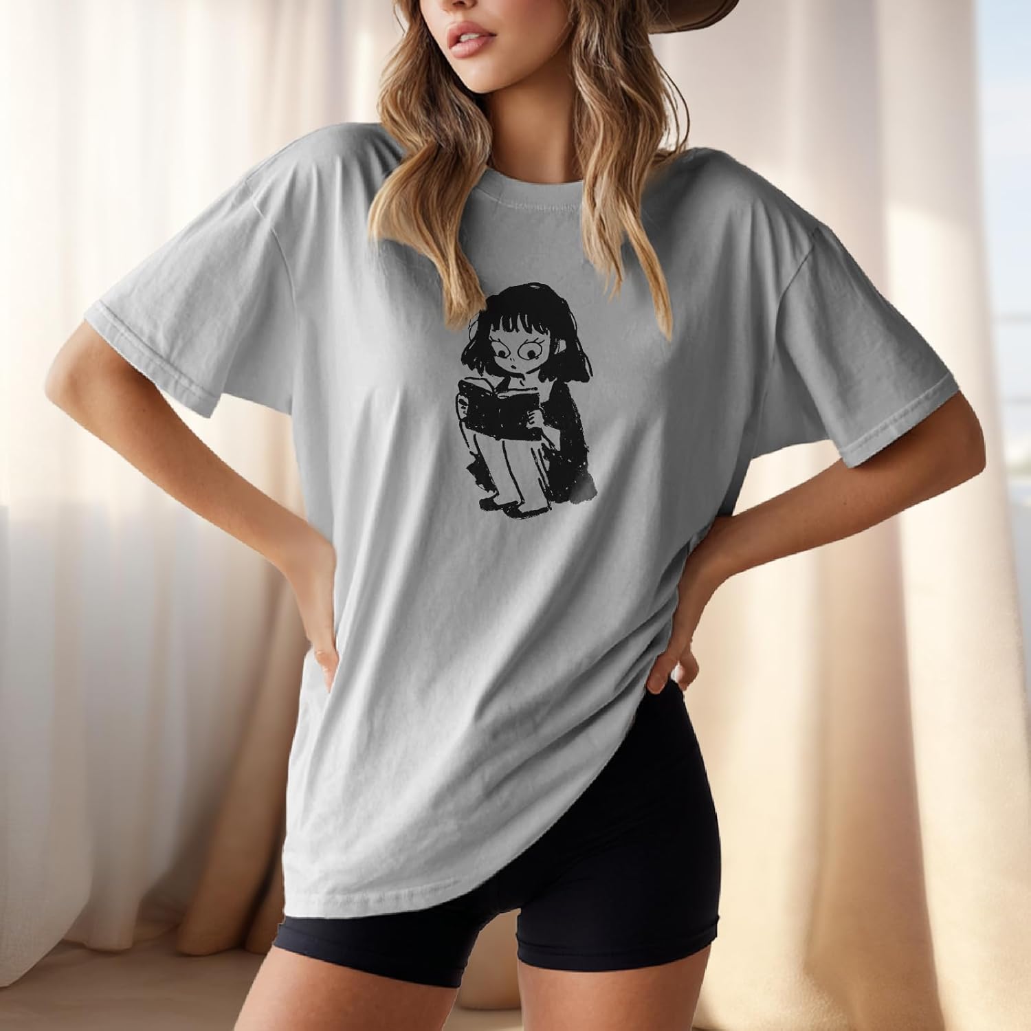 Valentines Shirts for Women Lightweight Cotton Tees Cartoon Smile Face Graphic Black History Shirts - Image 2