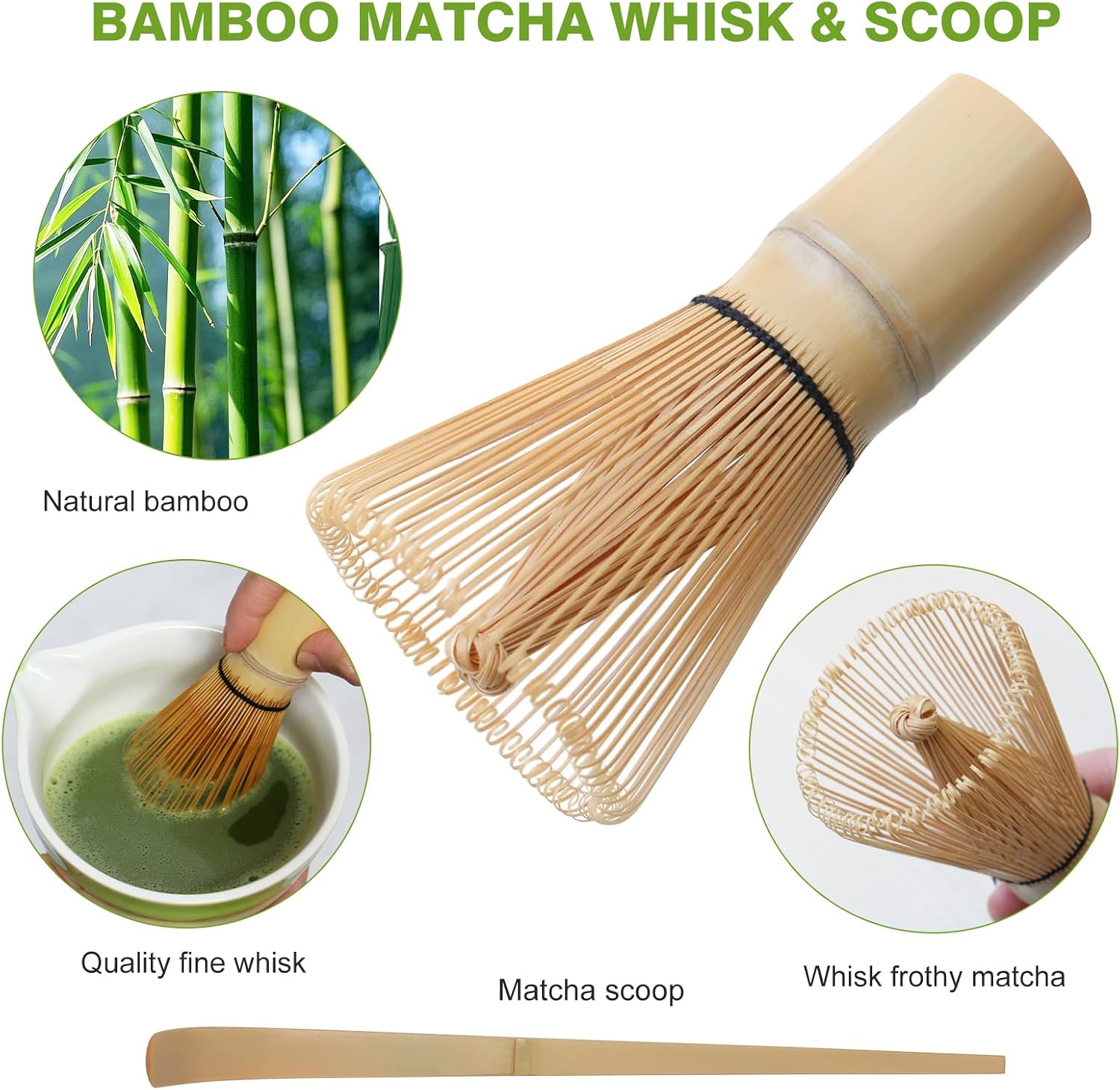 Matcha Whisk Set, Premium Ceremonial Grade Matcha Set Includes Matcha Bowl, Bamboo Scoop, Matcha Powder Sifter, Matcha Whisk and Holder for Matcha Lovers