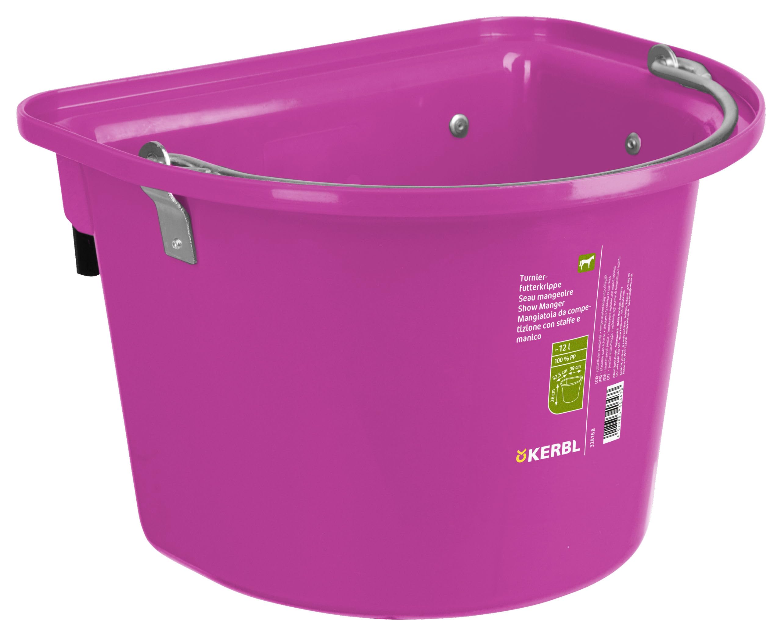 Kerbl Show feed manger pink with hanging hook + handle