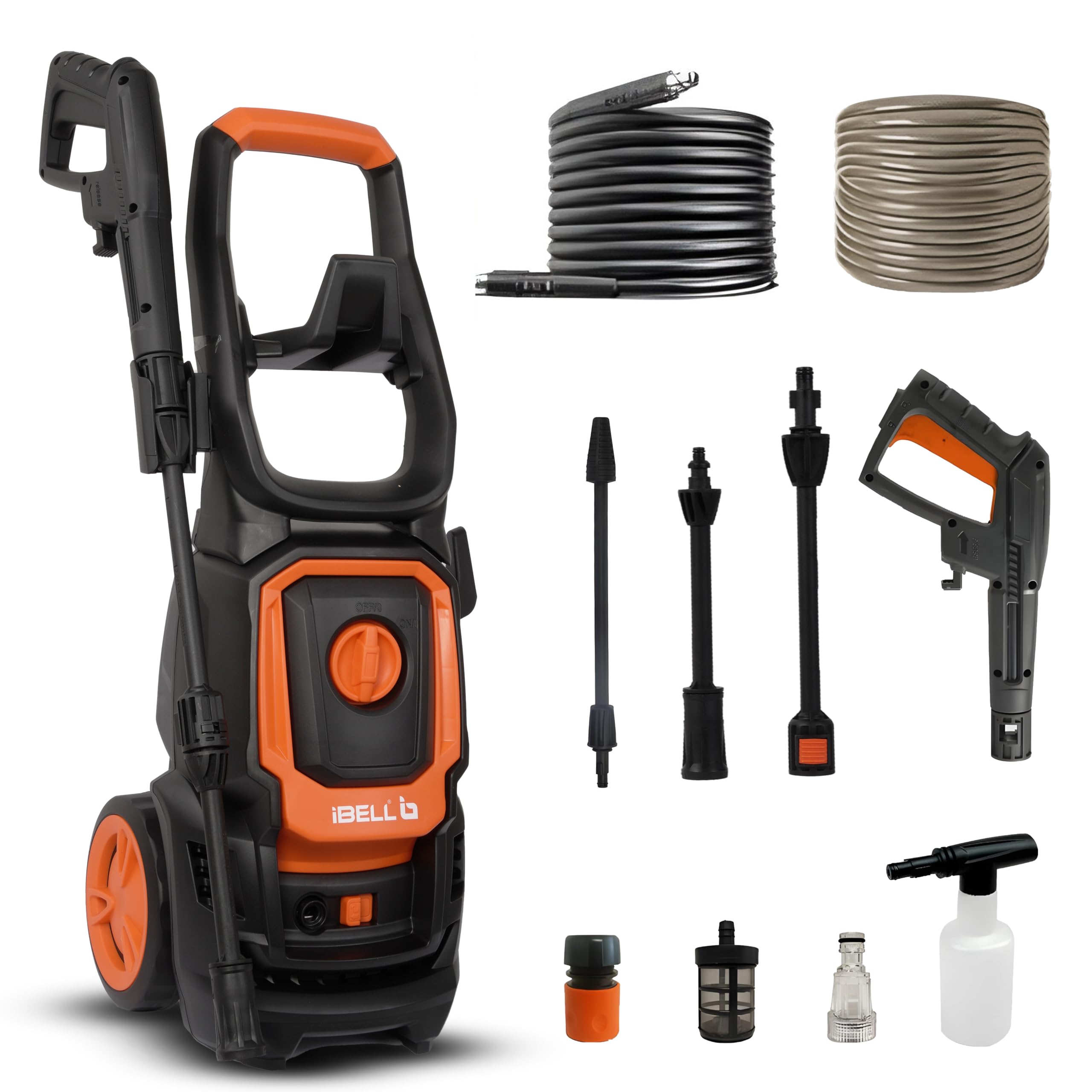 IBELL WIND60 High Pressure Washer, 1700W Induction Motor, 130 Bar Car Washer High Pressure Gun, 7.5 L/Min Flow, 5M Hose, Portable Pressure Washer for Car, Bike, Home & Outdoor Cleaning-image-14