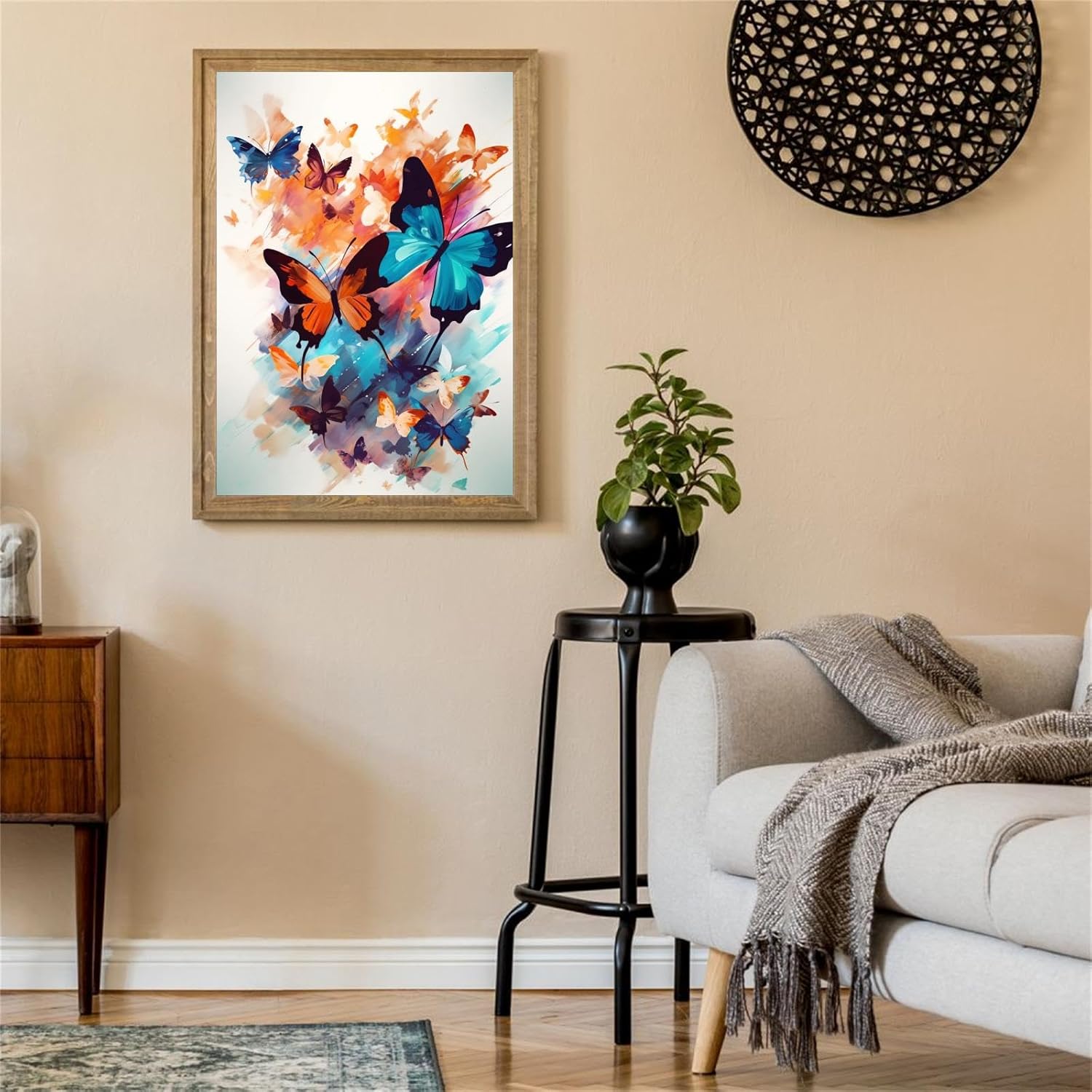 NSUAJOF Diamond Painting Kits for Adults Beginners Spunky Style Colorful Butterfly 5D DIY Full Round Diamond Art Painting Modern Home Wall Decor Gift idea Handmade 12x18 Inch