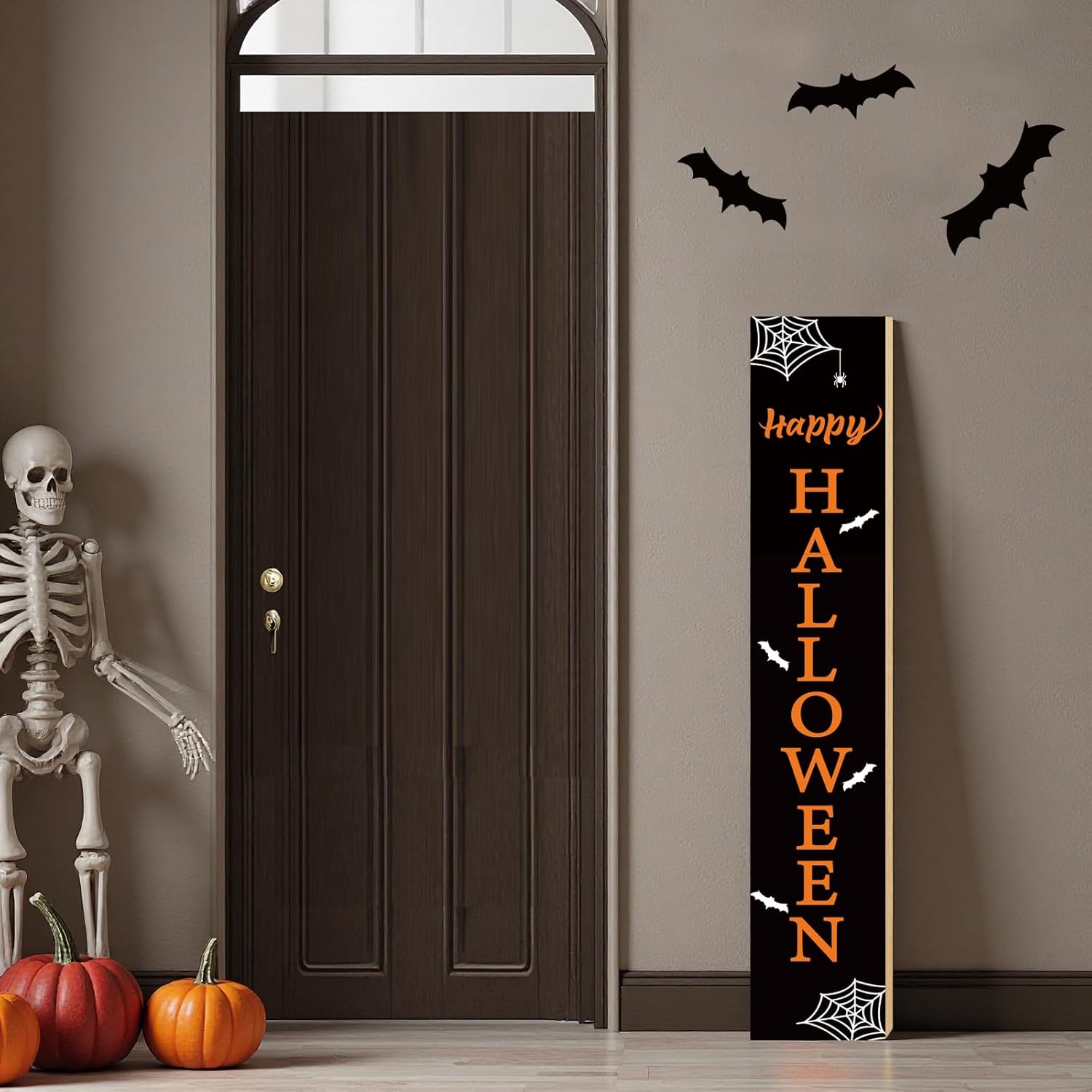 Halloween Porch Decor Outdoor Halloween Decorations Wooden Porch Sign Door Decorations Indoor Outside Welcome Sign for Front Door 46.8 Inch