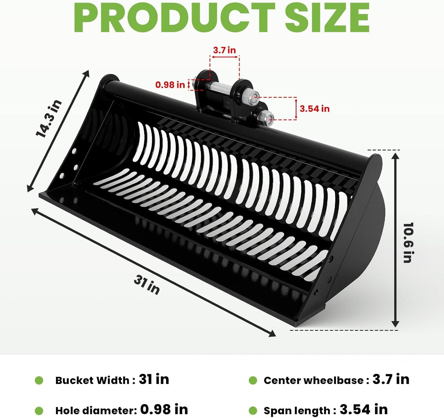 Efficient Excavator Bucket, Durable Mini Excavator Attachment with High Manganese Steel, Perfect for Screening Stones and Soil in Various Applications