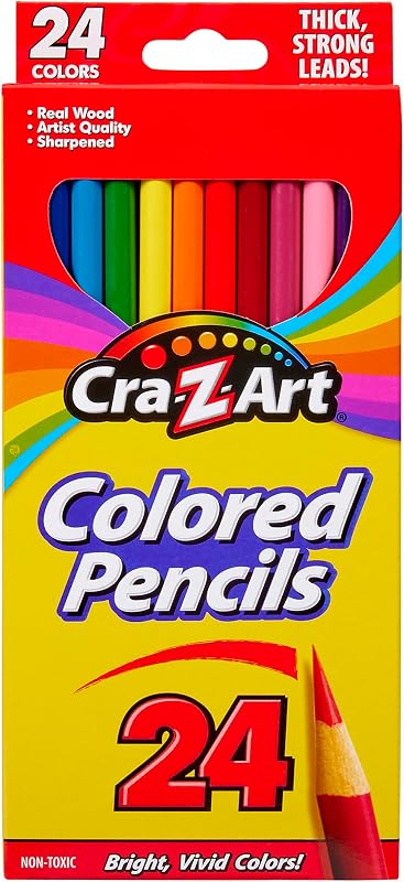 Lápices de colores Cra-Z-art, 24 unidades, útiles para el regreso a clases, artes y manualidades, regalo para niños