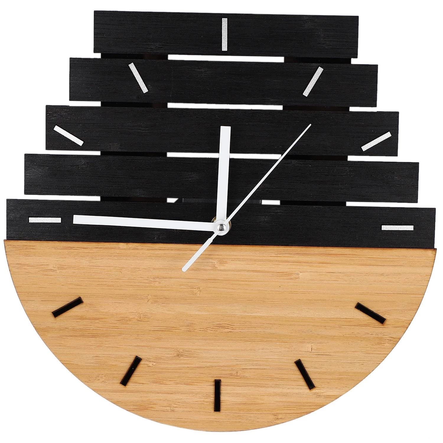 Horloge murale en bois vintage et rustique pour salon chaleureux