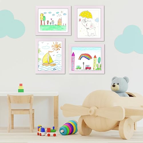 Miniatura 274 de [Paquete de 2] Marcos de arte para niños, marcos de arte para niños, de 8.5 x 11 pulgadas, con apertura frontal, intercambiables, marco de Crema
