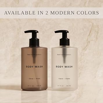 Stylish Shampoo & Conditioner Dispenser Set of 3-20oz Bottles with Pump