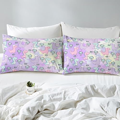 Miniatura 5 de Erosebridal Juego de sábanas de dinosaurio, tamaño King, juego de ropa de cama de dinosaurio Kawaii para niños y niñas, regalo para decoración de