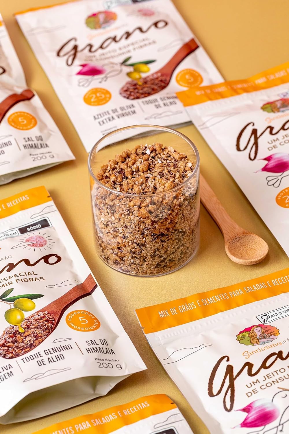 Salty Granola Natural Granola, Vegan, High Fiber, Premium, Grain and Seed Mix, 25g Protein, 200g, with Extra Virgin Olive Oil and Himalayan Salt - Pack of 3