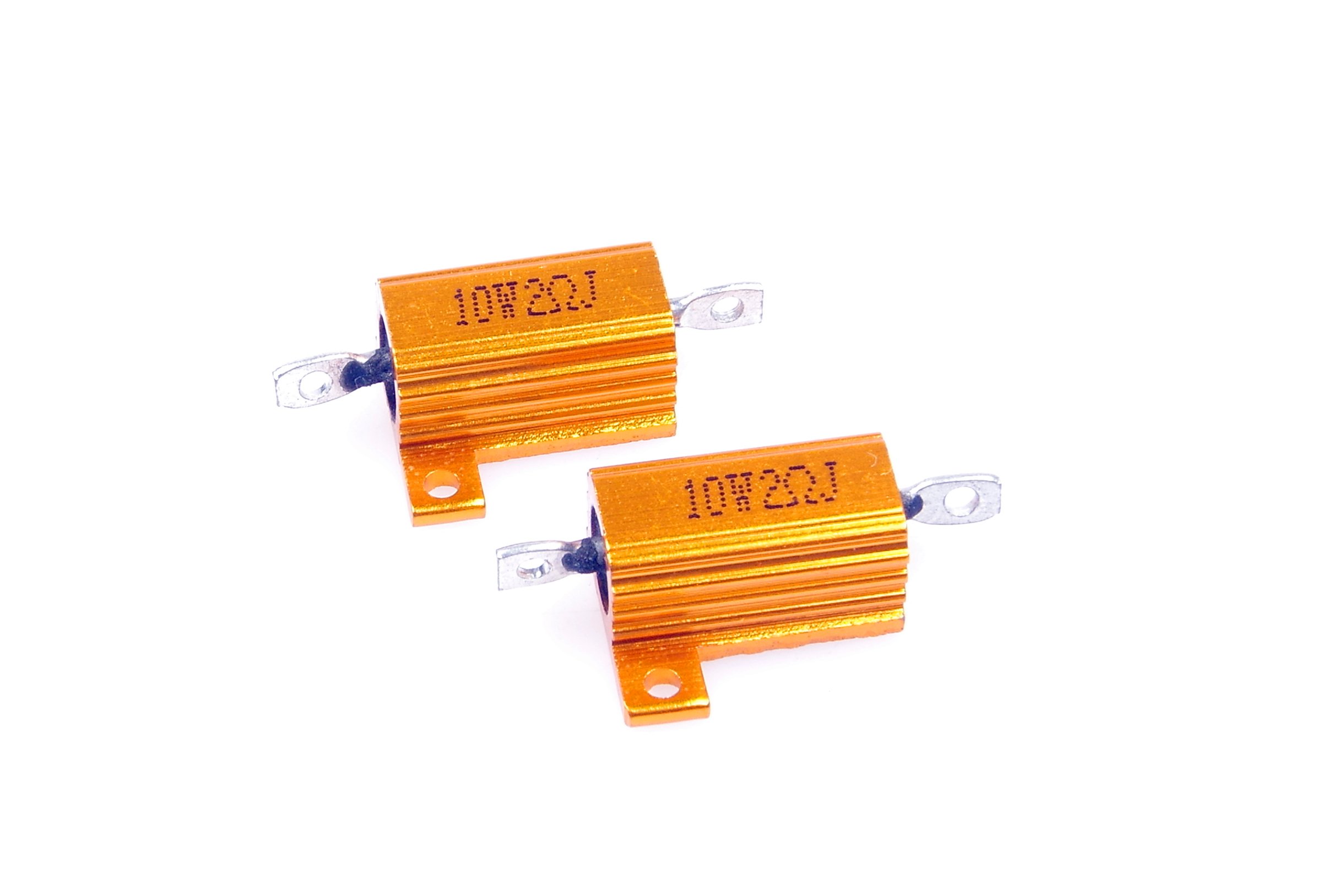 10 Watt 2 Ohm 5% Wirewound Resistor Electronic Aluminium Shell Resistor Gold (Pack of 2)