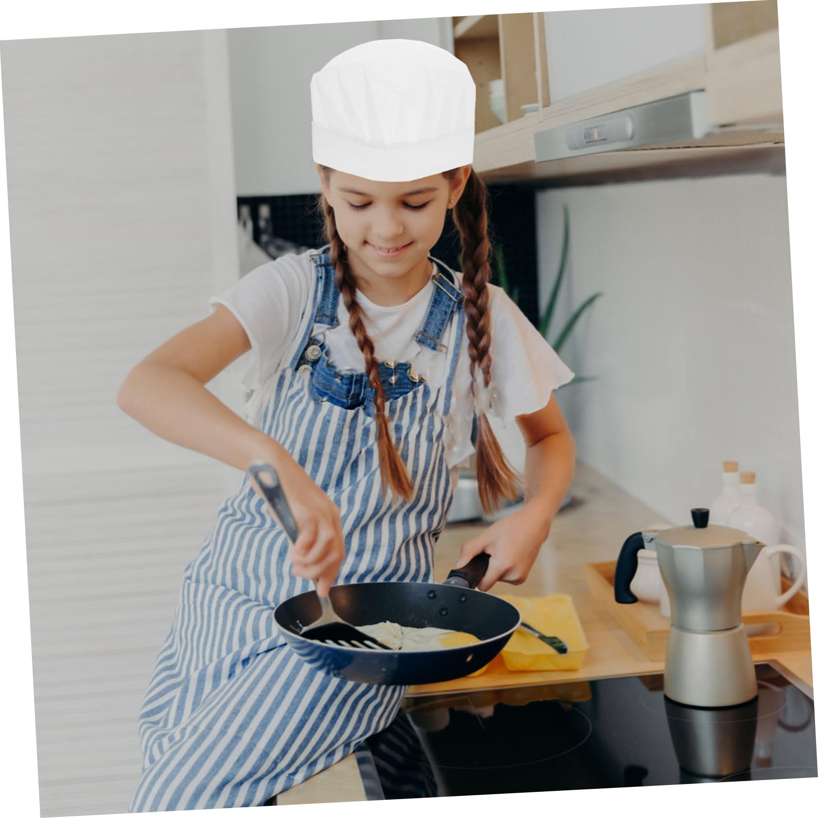 LIFKOME 20 Pezzi Cappello Cuoco Bambino Monouso Non Tessuto Bianco