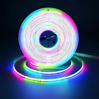 JOYLIT 24V COB LED Streifen 10M RGB+6000K WS2811 IC Adressierbar Innen | 784 LEDs/M Ohne Punkte,RGBW Segmentsteuerung Dynamische Lauflichtsteuerung,Dimmbar,Schneidbar,Selbstklebend(Nur Beleuchtung)