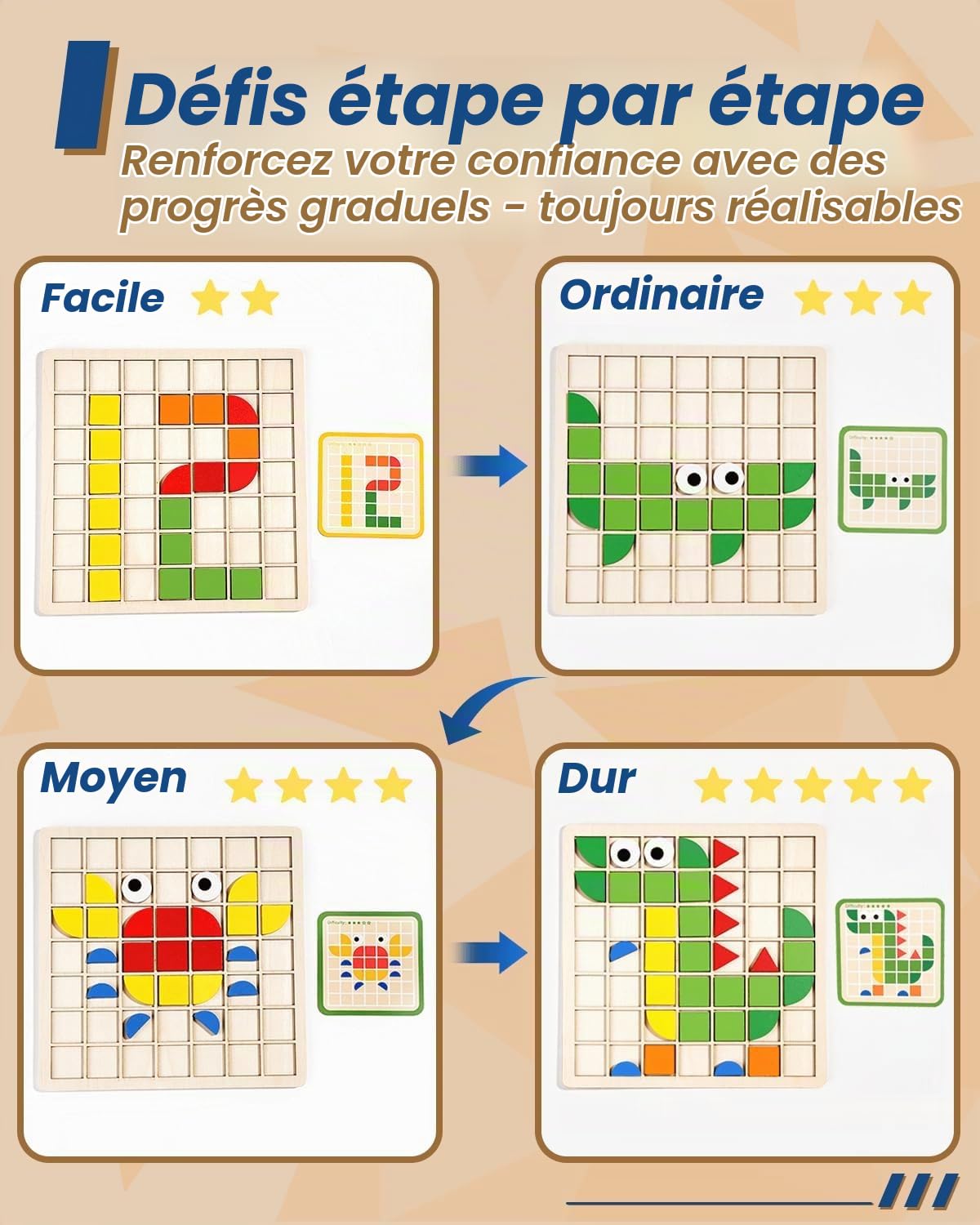 Activités de Démence pour Personnes âgées, Puzzles en Bois pour Adultes, Jeux de Mémoire pour Personnes âgées Atteintes de Démence, Produits Alzheimer pour Personnes âgées, Puzzle de Thérapie (A)