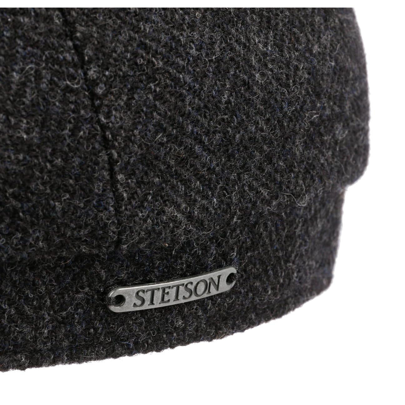 Stetson Hatteras Classic Ear Flaps Flatcap Schirmmütze Fischgrätmuster Wollcap Ohrenschutz Made in EU Herren Herbst Winter