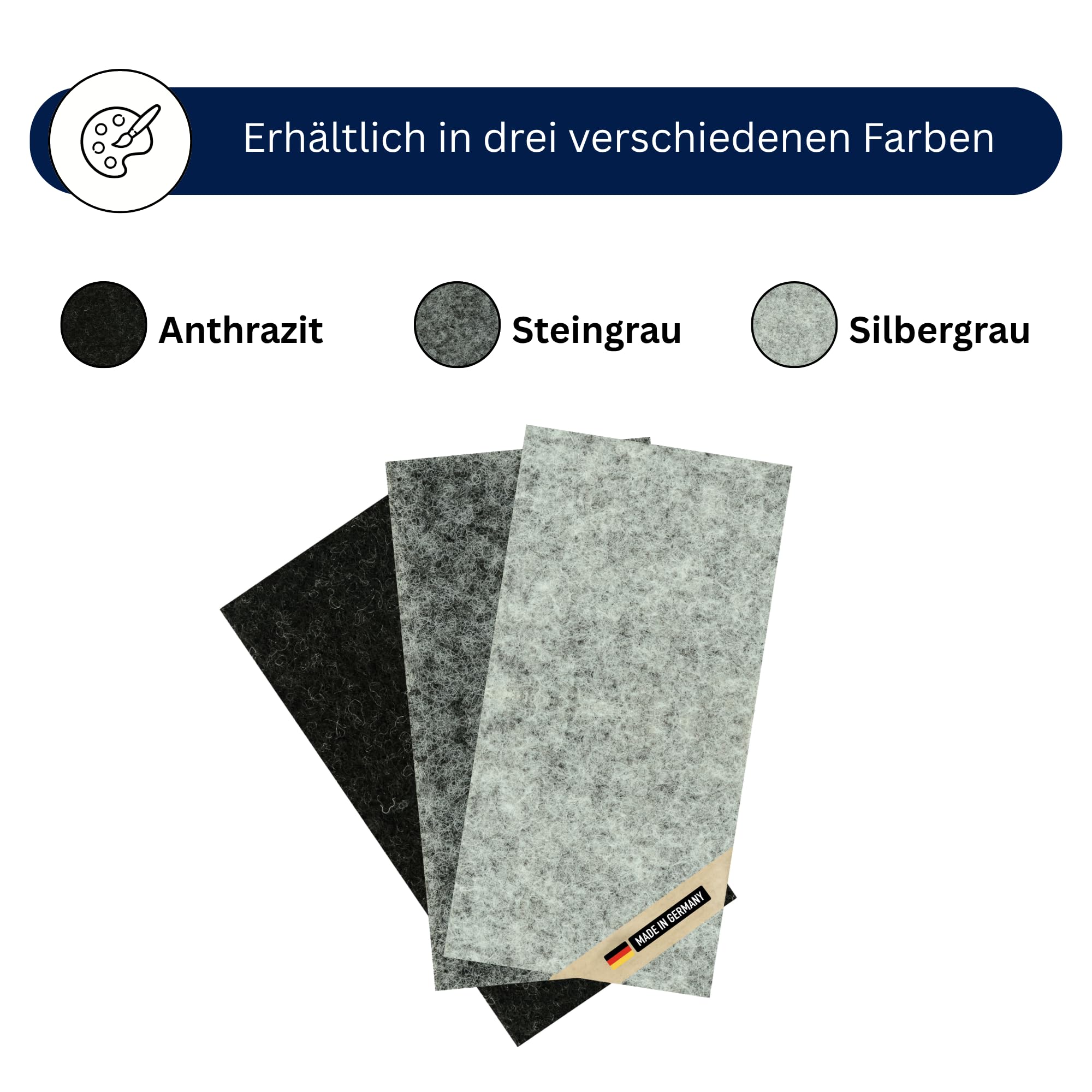 PUNDMANN 4-Wege-Superstretch Carpet Filz 3mm 390g pro m² gerollt für Fahrzeug Innenraum Ausbau Wohnmobil Wohnwagen Camper Caravan KFZ (Silbergrau, 2m² (2m x 1m))
