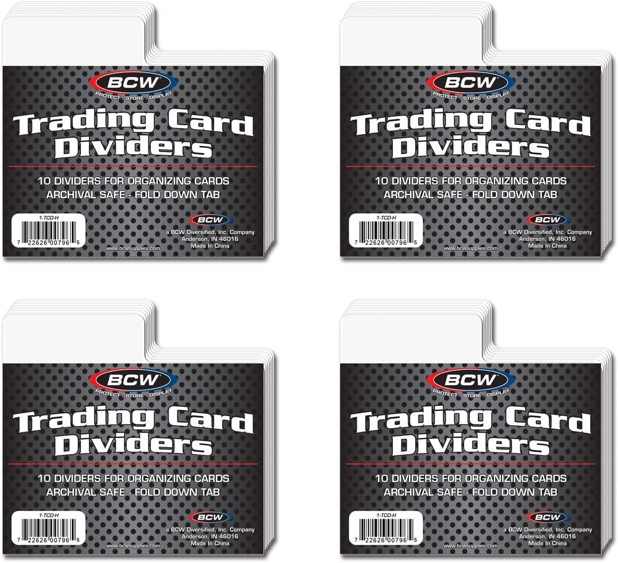 BCW Horizontal Trading Card Divider - 40 ct | Archival Quality, Write-On Index Tab, 3 11/16 X 2 11/16 Inches | Fits Single Row Card Boxes | BCW Plastic Dividers