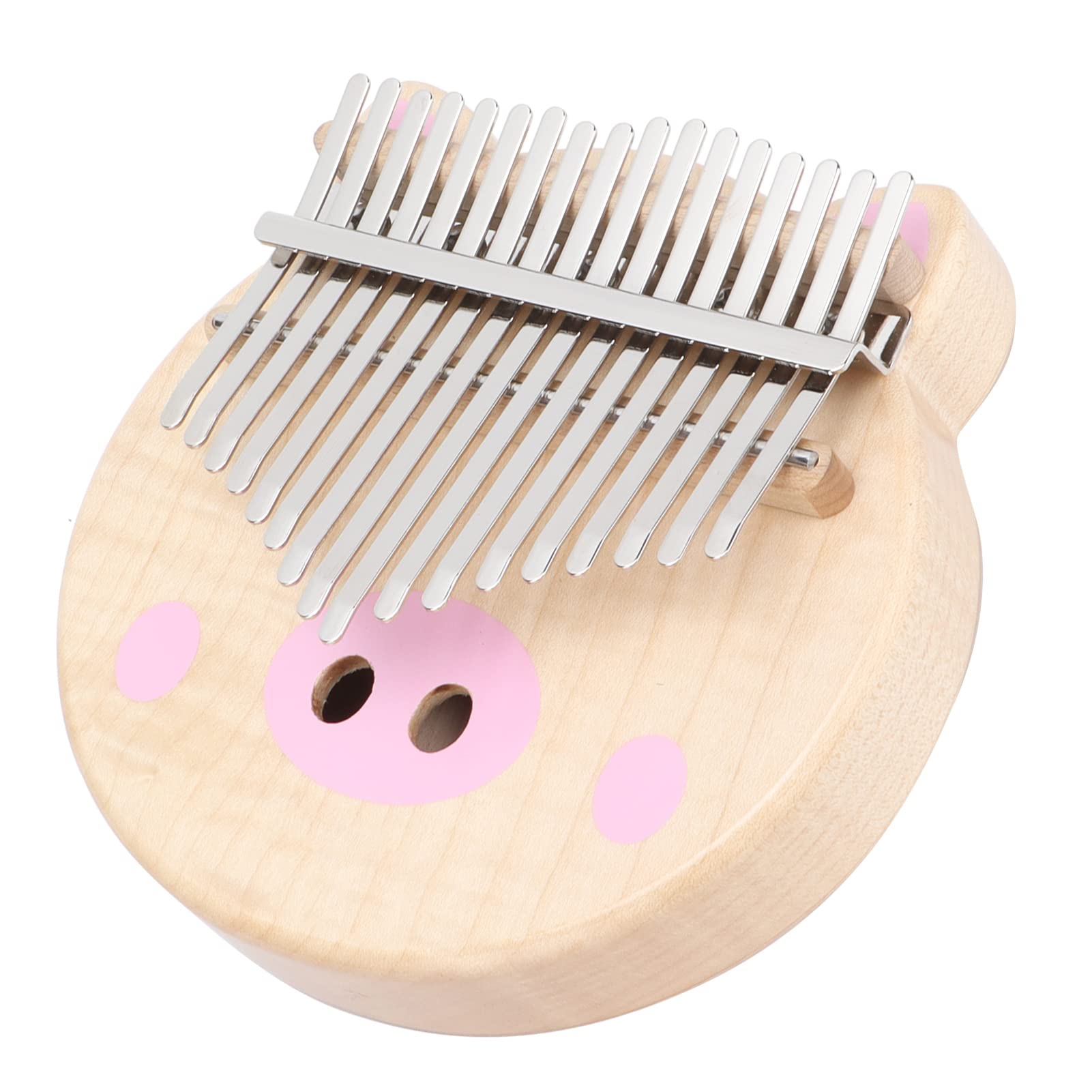 Thumb Piano Strumento musicale portatile per pianoforte a dito con design a maiale rosa Legno di acero M5 per bambini Principianti Imparare a suonare musica a casa Viaggi