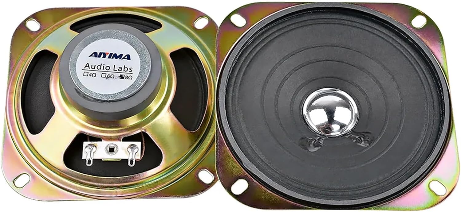 2Pcs 4 Inch Audio Sound Speaker 8 Ohm 5W Full Range Speaker Paper Edge Amplifier Home Loudspeaker DIY Keyboard Horn Toy