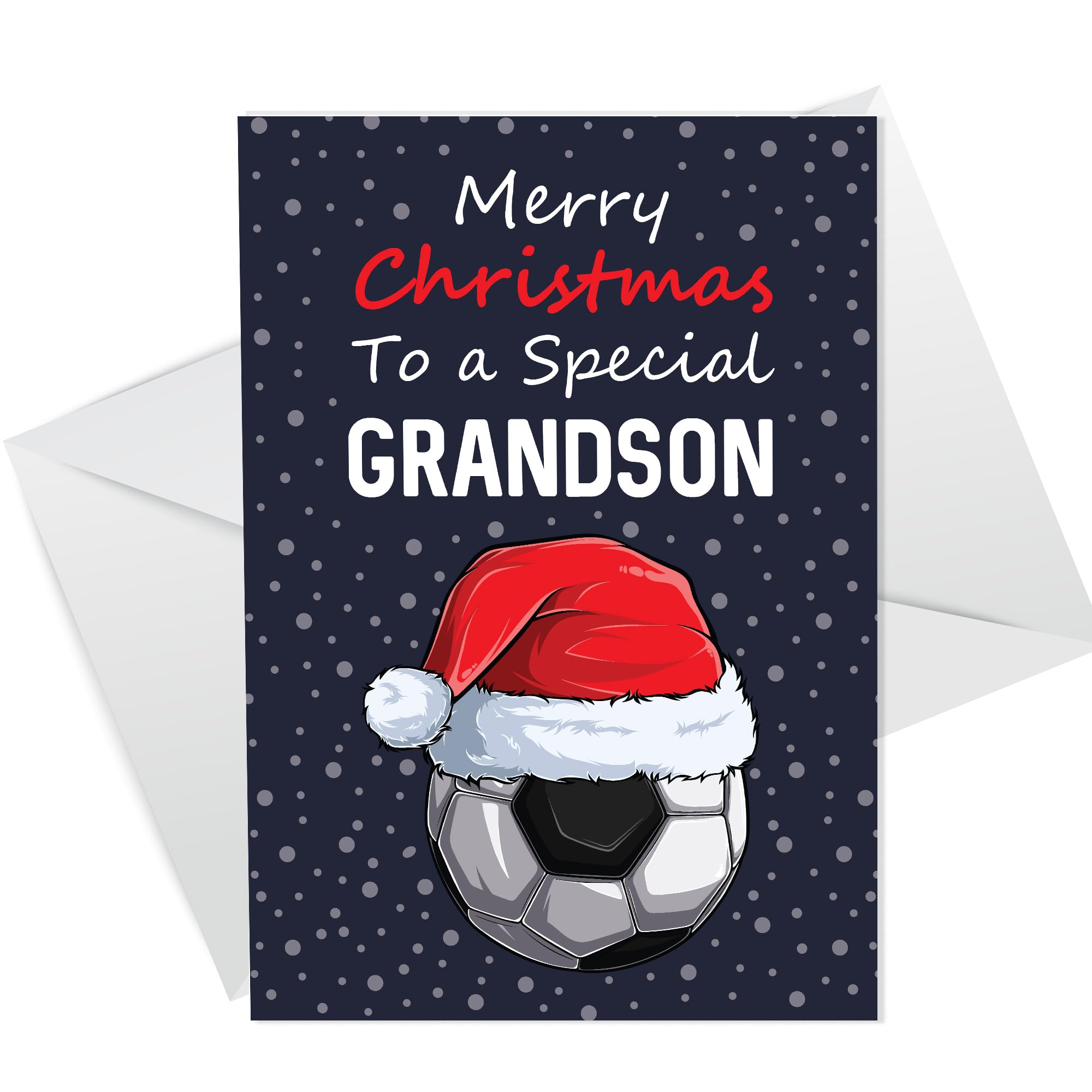 RED OCEAN Christmas Card For Special Grandson Football Christmas Card Grandson Christmas Card From Nan Grandad