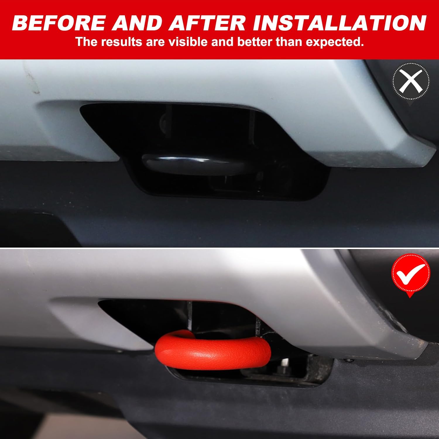 Front Tow Hook Covers Compatible with Ford Ranger 2023 2024 2025 Accessories, Rubber Front Bumper Tow Hook Protector Cover, 2Pcs