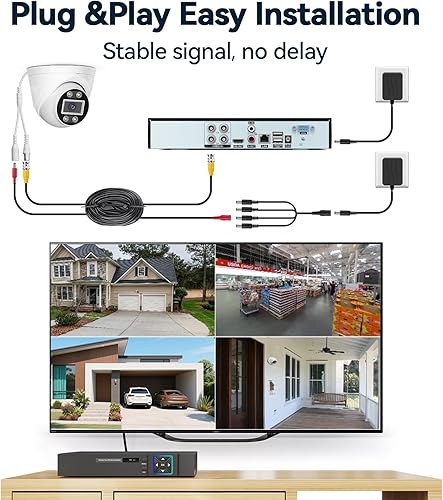 Miniatura 2 de Sistema de cámara de seguridad Lite de 5MP con disco duro de 500 G, grabador DVR AHD TVI de 4 canales, 4 cámaras domo de vigilancia con cable HD