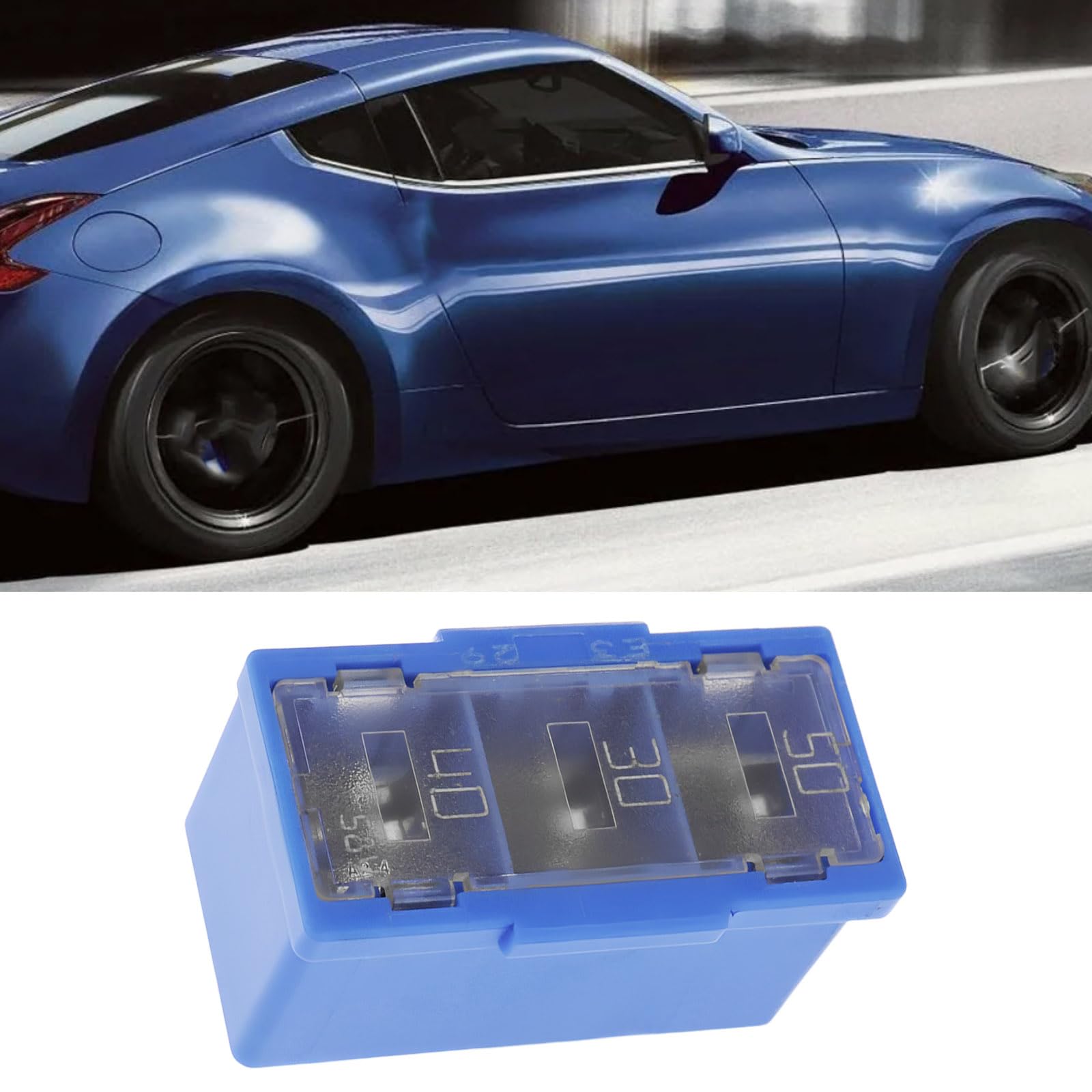 Niebieski bezpiecznik samochodowy 24370C992B 50/30/40 A kompatybilny z Nissan 370Z Atlima GT-R Maxima Pathfinder Rogue Titan
