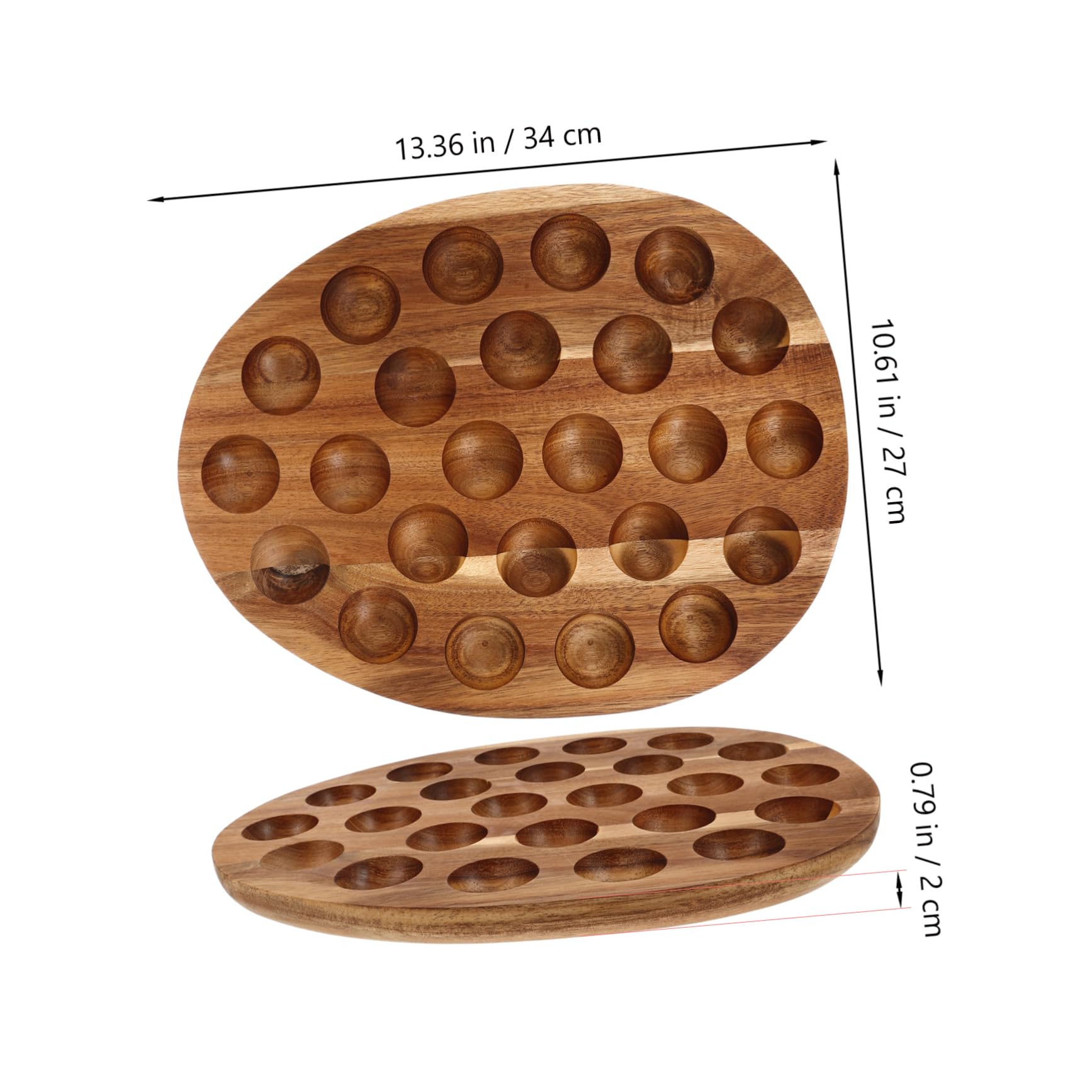 Cabilock Bandeja para Huevos Organizador de Huevos 24 Compartimentos de Madera Natural Almacenamiento Resistente para Nevera y Cocina para Uso Familiar y Mesa de Comedor