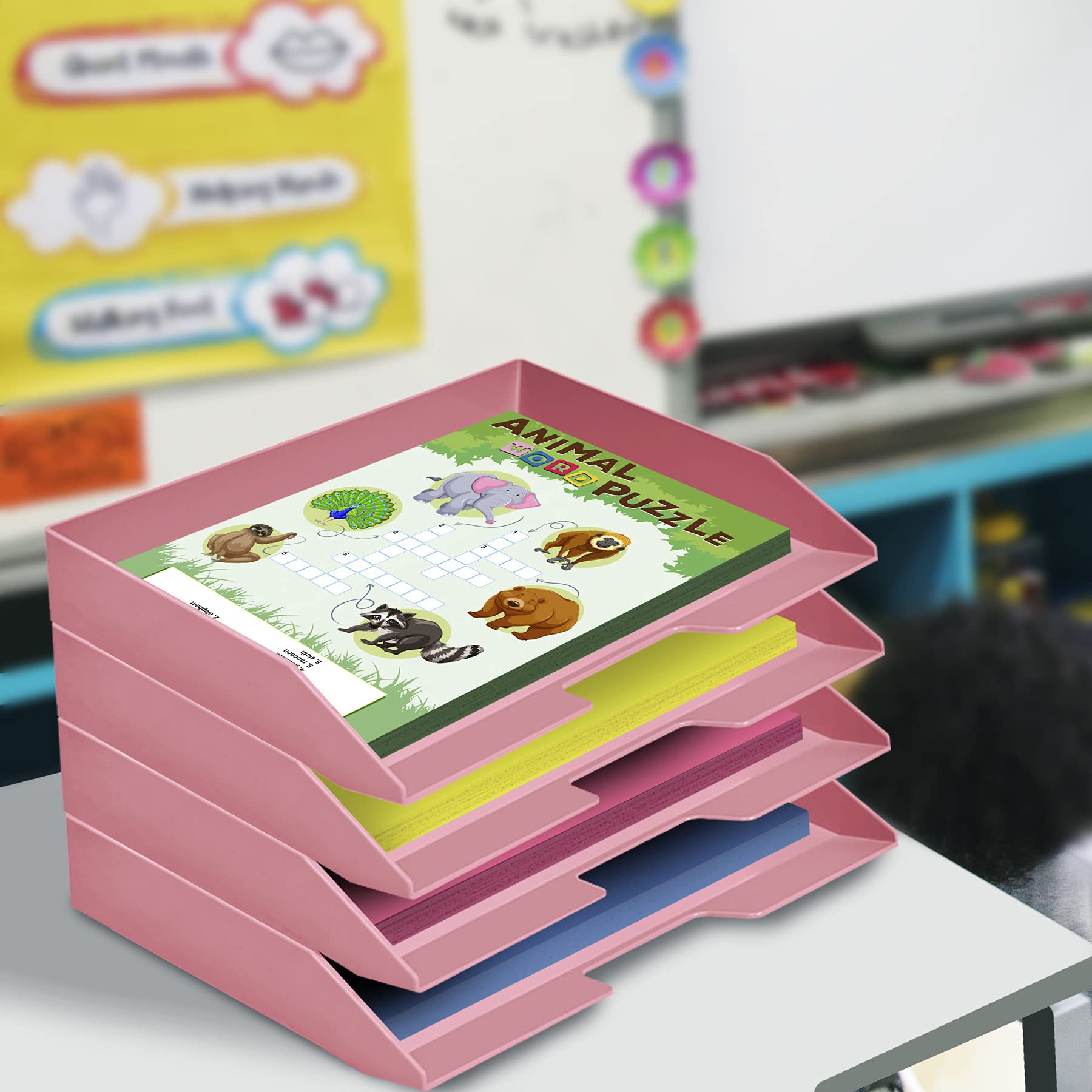 Acrimet Stackable Letter Tray 4 Tier Side Load, Zimbabwe