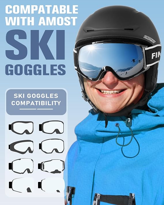 Findway Ski Helmet [Upgrade] Snowboard Helmet for Adults,[Goggles Friendly] Durable ABS Shell, Protective EPS Foam & Adjustable Dial, Snow Sport Helmet for Men, Women & Youth
