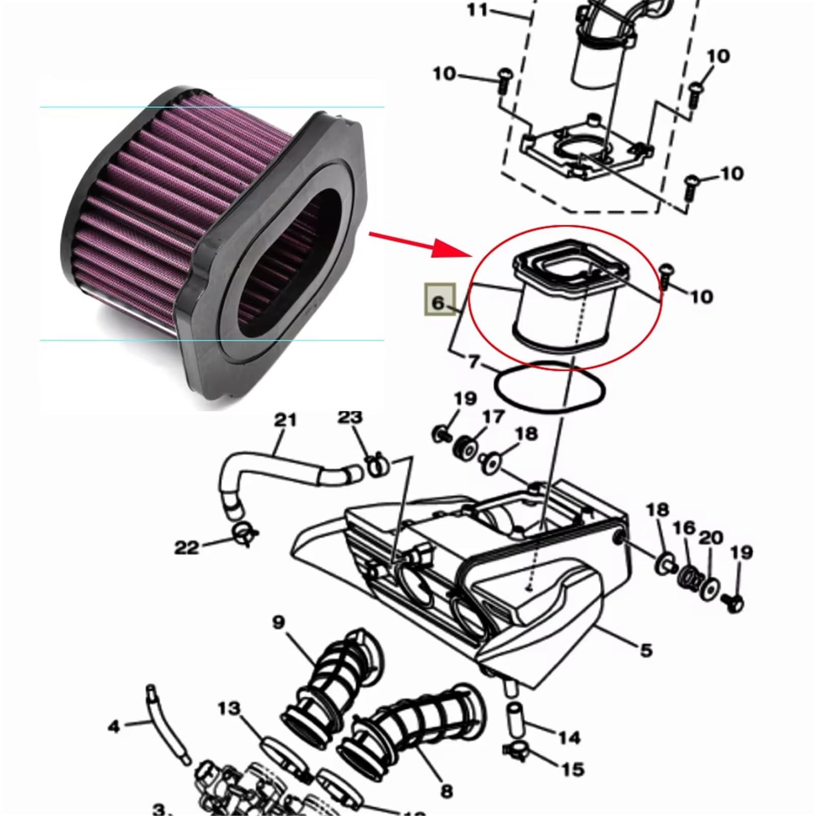 Filtro Aspirazione Aria Moto Per FZ07 Per MT07 | Per FZ-07 Tracer 700 /GT Per XSR700 Per YZF-R7 Filtro dell'aria ad alto flusso 1WS-14450-00-00