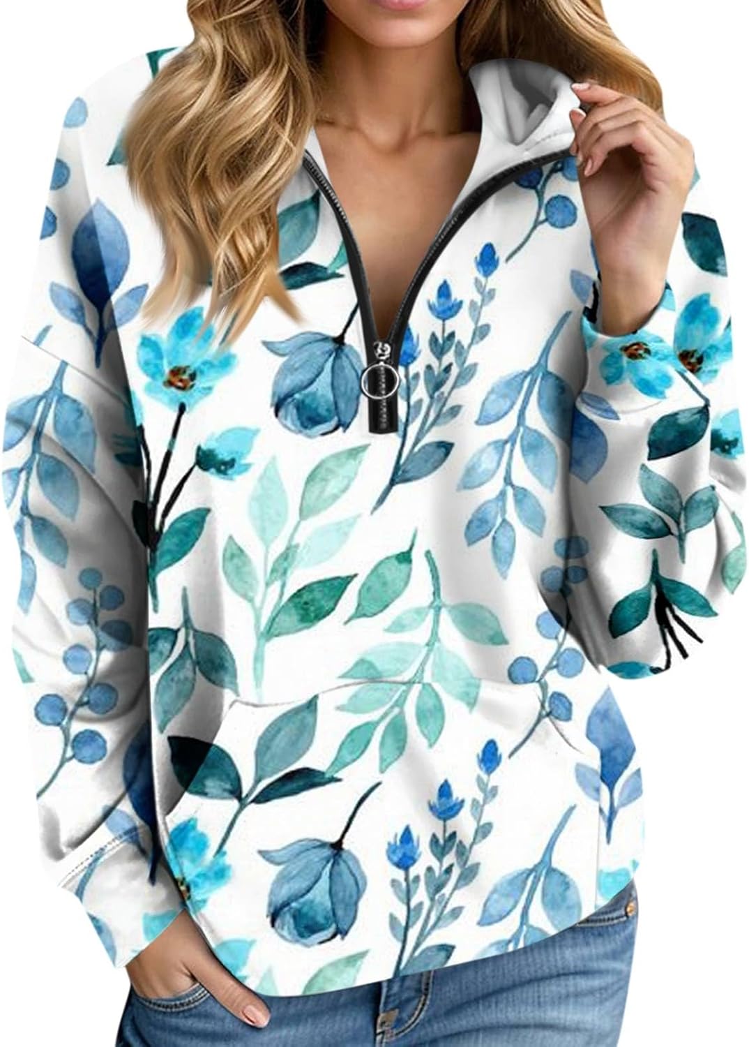 Generic Half Zip Sweatshirts For Women Casual