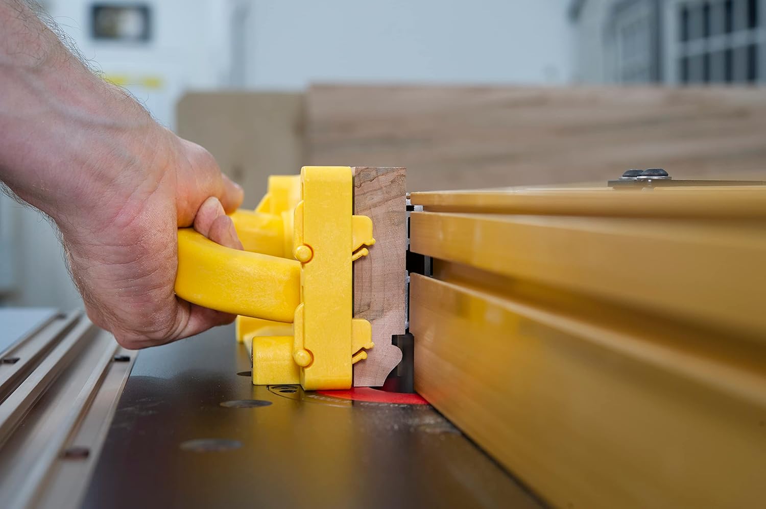 MICROJIG GRR-RIPPER GB-1 Grr-Rip Block Smart Hook Pushblock For Router Table, Jointer, And Band Saws, 4-Pack, Yellow