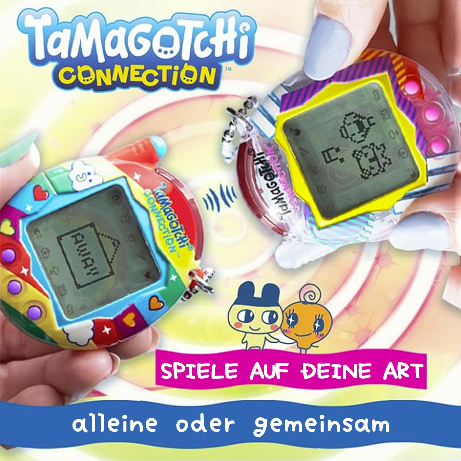 Bandai – Tamagotchi Connection Neon Planet – Animal Virtual Interactivo con conexión a Infrarrojos – Pantalla Grande en francés – Minijuegos – Juguete para niños a Partir de 6 años – 44028