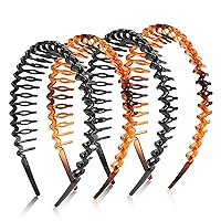 Vista 13 de WOVOWOVO Diademas en zigzag para mujeres, adolescentes, niñas, hombres, bandas de plástico para el cabello con dientes, bandas finas en zigzag