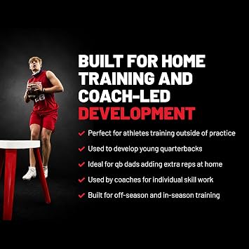 Gamebreaker QB-TEE - Football Quarterback Training Tee with Programmable Timer, Loud Indoor/Outdoor Buzzer, Lightweight Portable Design, and Two Position Ball Cradle
