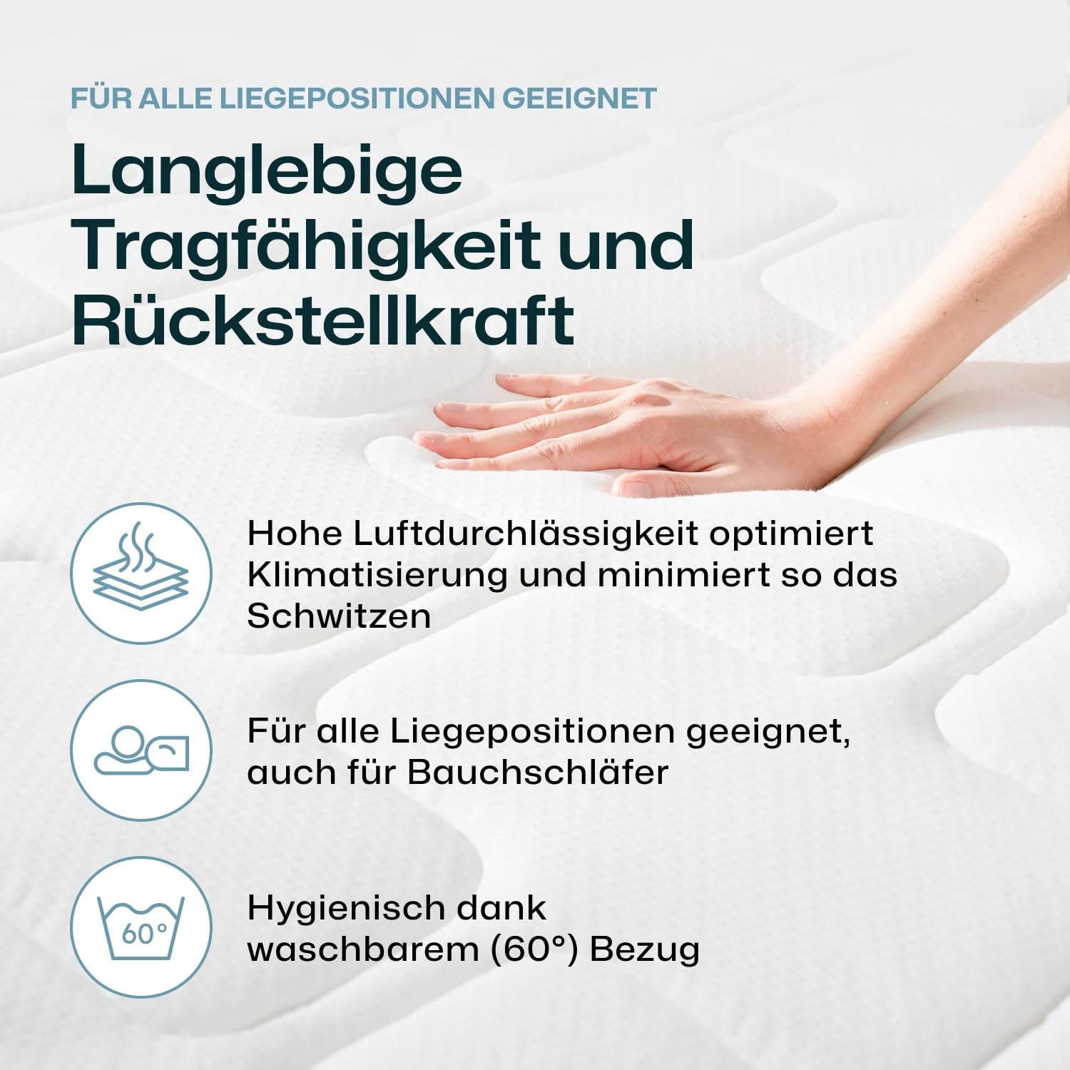 Ravensberger Matratzen Tonnentaschenfederkernmatratze Ortho-Spring - Härtegrad H2, mittel - 140 x 200 cm, Höhe 19 cm - 7-Zonen - Oeko-TEX® Standard 100 Zertifiziert