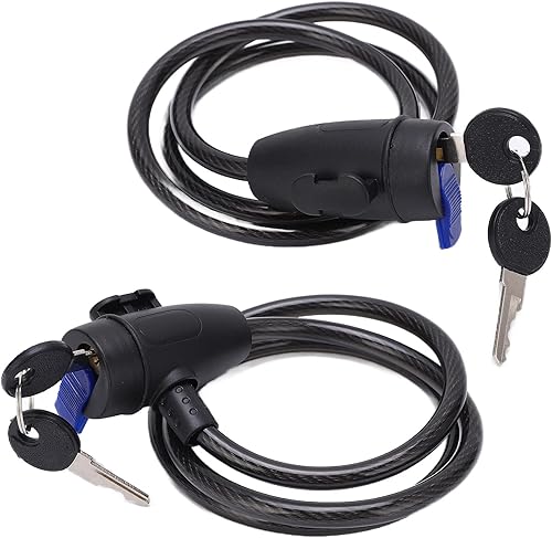 Miniatura 3 de Cable de bloqueo, alambre de bloqueo de cable antirrobo con 2 llaves y soporte de montaje de cadena para bicicleta, motocicletas, monopatines