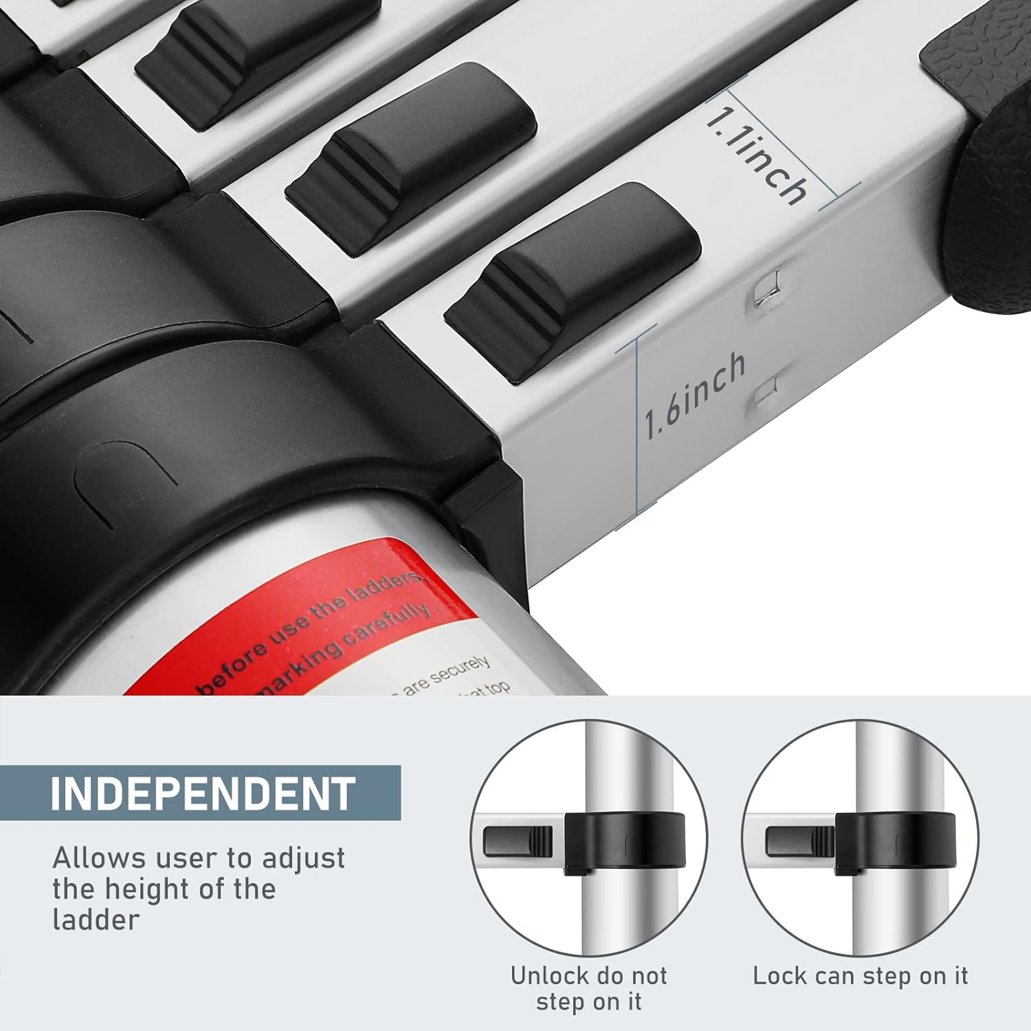 Telescoping Ladder 12.5FT, Telescopic Extension Ladder, Aluminum Alloy Folding Ladder Portable Multi-Purpose for Indoor Outdoor Work, Heavy Duty 330 lbs Load