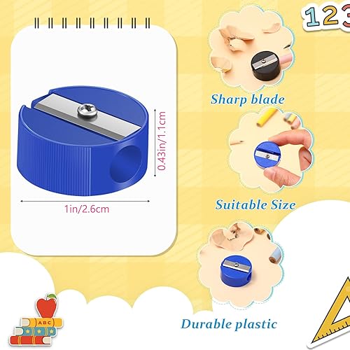 Miniatura 2 de Glenmal 210 sacapuntas a granel para niños, mini sacapuntas de mano de plástico, sacapuntas manual redondo colorido para aula, suministros de