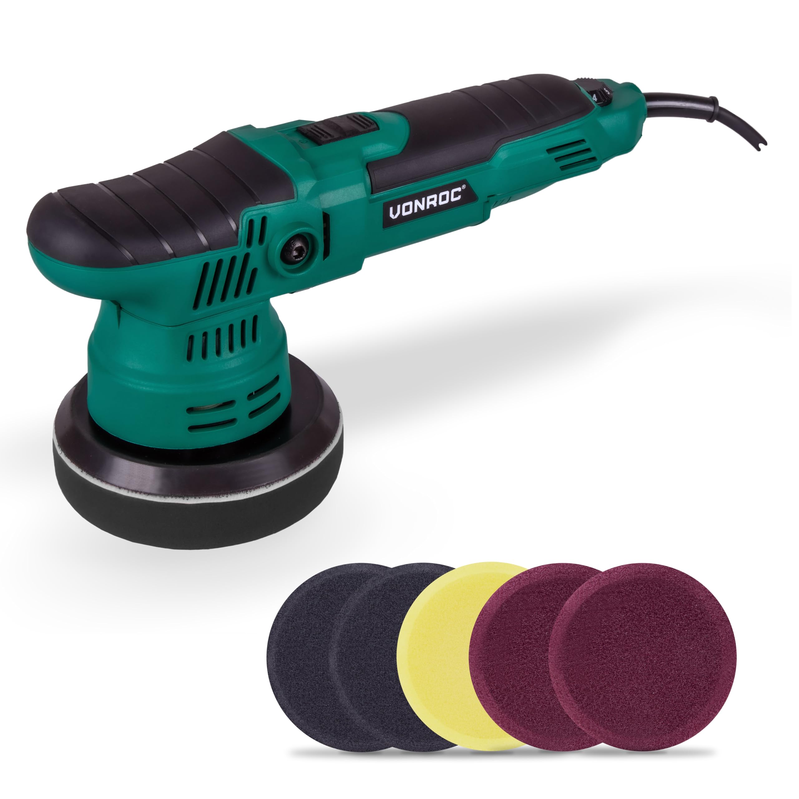 VONROC Polisseuse Excentrique, polisseuse orbitale, 650W, plateau 125mm