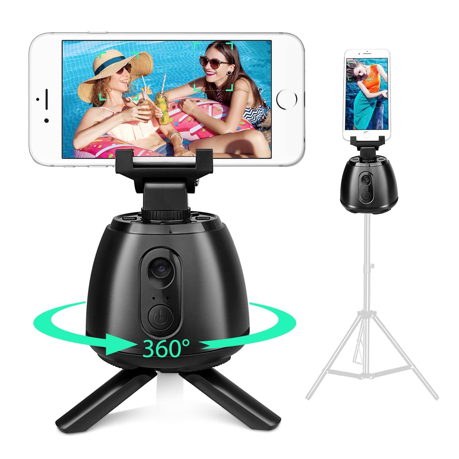 MAKINGTECSmart Tracking Phone Holder, Selfie Stabilizer, 360° Rotating Smart Face & Body Track Cellphone/Pad Desktop Tripod Gimbal Stabilizer For YouTube, Tik Tok, Vlog Live Streaming (No Need App)