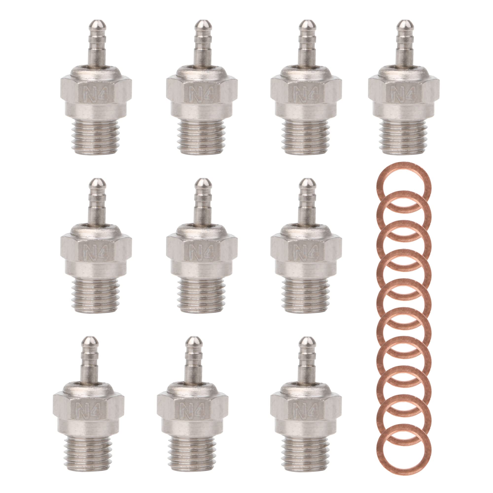 Mxfans 10Pcs 70117 Hot Glow Plug N4 Hot Nitro Engine Parts Replacement for HSP RC Car Truck